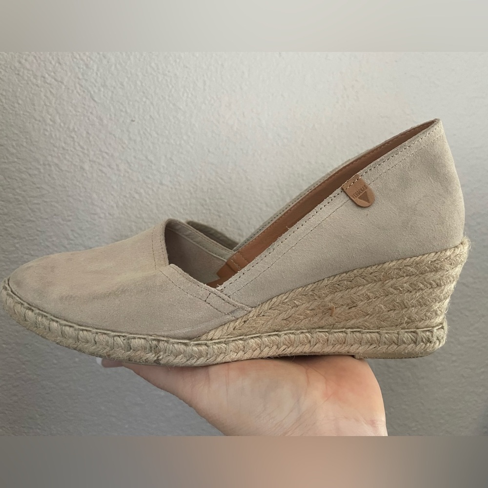 Verbenas Beige Natural Espadrille Leather Wedges Heels Women’s 8.5 Shoes